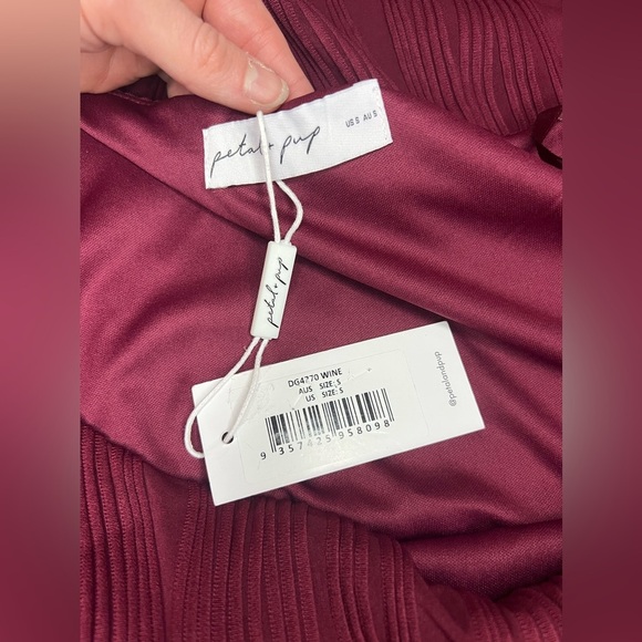 Petal + Pup Micki One Shoulder Midi Dress in Burgundy, size S, BNWT, Love Island - Picture 10 of 13
